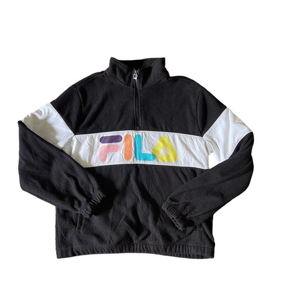 Fila Black Fleece Colorblock 1/4 Zip Pullover Sweatshirt - Picture 2 of 10